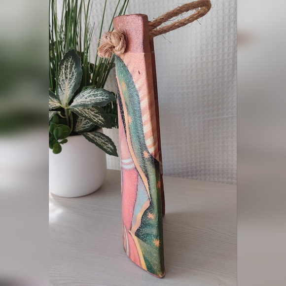 Clay Roofing Tile w/Pope John Paul ll & Blessed Virgin Mary Image Hanging decor - Picture 4 of 8